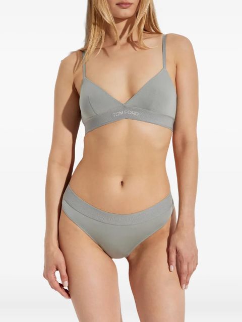 TOM FORD logo-underband triangle bra - Grey