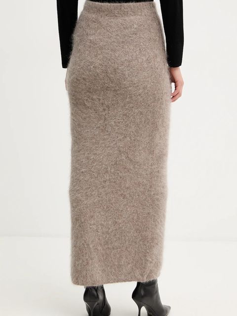 Marciano by Guess spódnica z dodatkiem wełny AGNES kolor beżowy maxi ołówkowa 5BGD02 5794Z