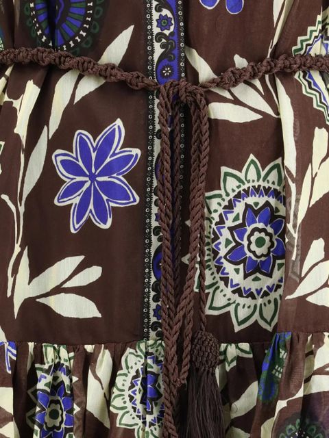 ALEMAIS Jasper floral-print midi dress - Brown