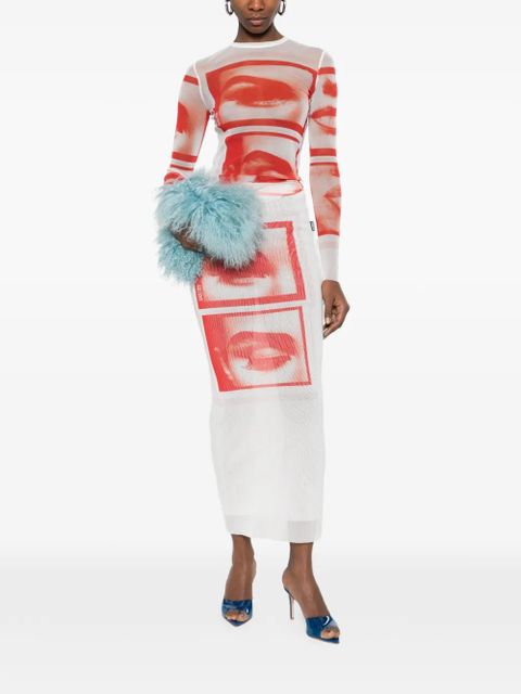 Jean Paul Gaultier eye graphic midi skirt - White - zdjęcie produktu nr 2