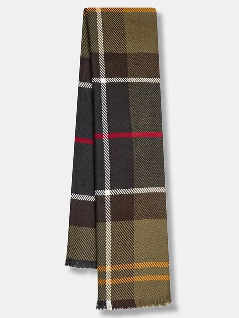 Barbour szalik damski kolor zielony wzorzysty LSC0308 - zdjęcie produktu nr 1