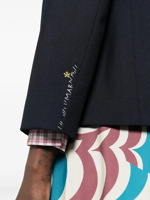 Marni Tropical contrast-trim blazer - Blue