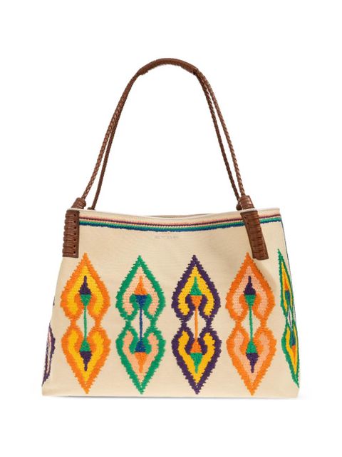 ETRO medium Libra embroidered braided-handle shoulder bag - Neutrals - zdjęcie produktu nr 1