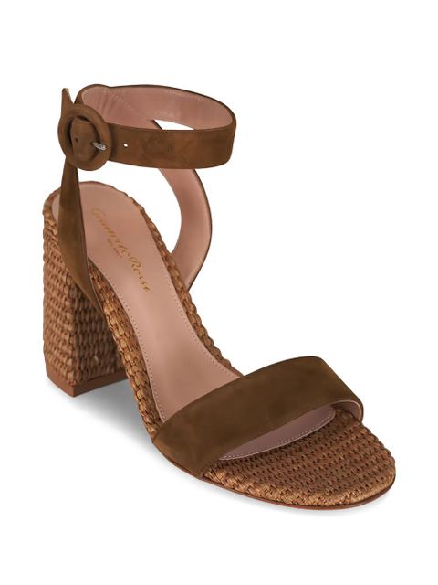 Gianvito Rossi Luana woven buckled-fastening sandals - Brown - zdjęcie produktu nr 2