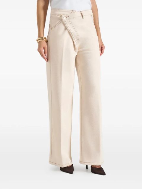 Manière De Voir wrapover wide-leg jeans - Neutrals - zdjęcie produktu nr 1