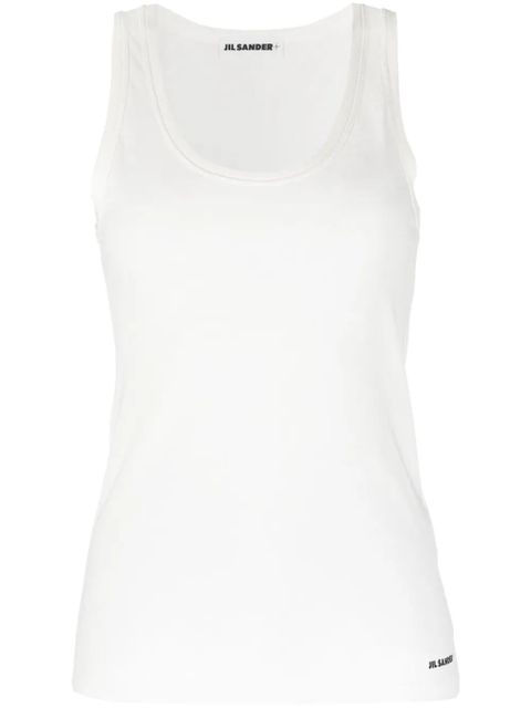 Jil Sander logo-print cotton tank top - White - zdjęcie produktu nr 1