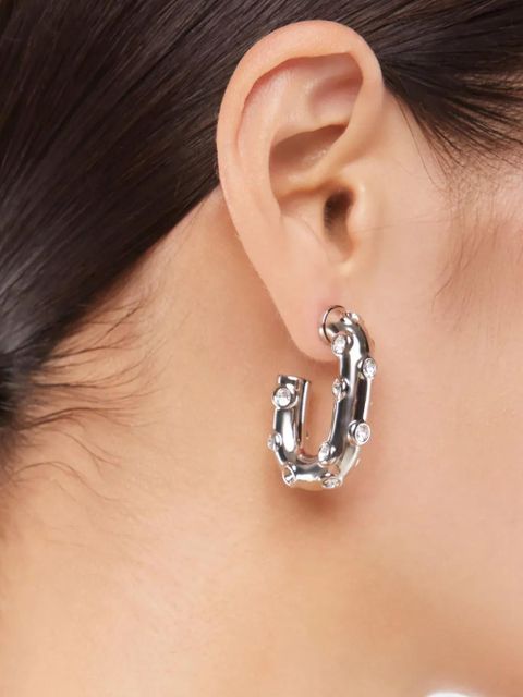 Rabanne XL Link rhinestones-embellished earrings - Silver