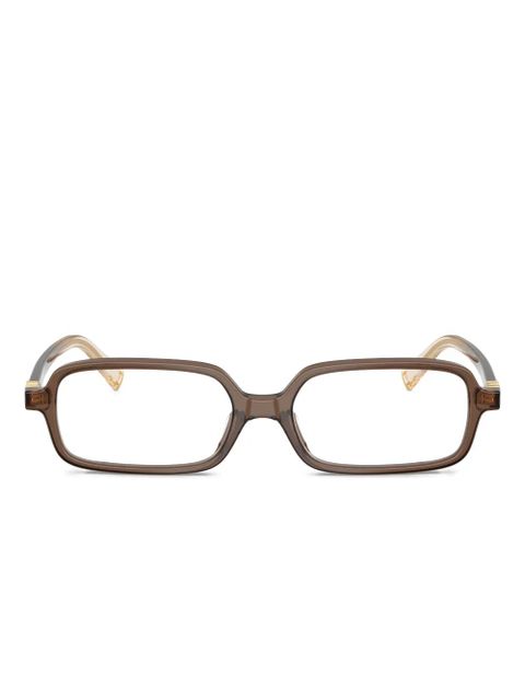 Miu Miu Eyewear rectangle-frame glasses - Brown - zdjęcie produktu nr 1
