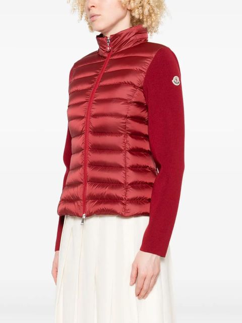 Moncler padded-front knit jacket - Red