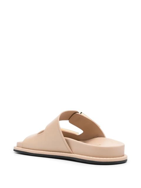 FENDI Fendi Feel logo-buckle slides - Neutrals