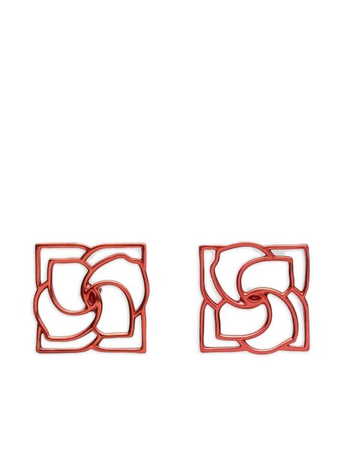 Magda Butrym square logo earrings - Red - zdjęcie produktu nr 2