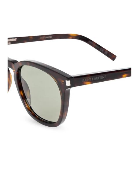 Saint Laurent Eyewear logo-engraved sunglasses - Brown
