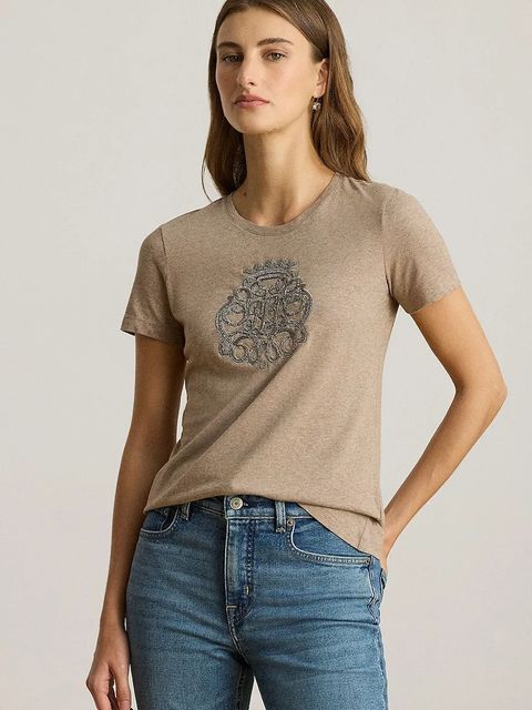 Lauren Ralph Lauren t-shirt bawełniany damski kolor beżowy 200980286 - zdjęcie produktu nr 1