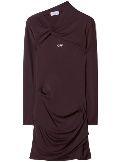 Off-White Off Stamp twist-detail minidress - Brown - zdjęcie produktu nr 1