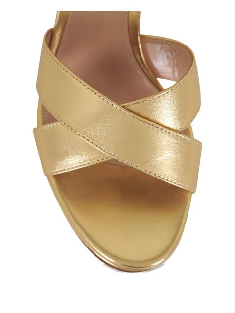 Gianvito Rossi cross-over platform sandals - Gold