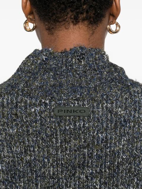 PINKO ruffled high-neck sweater - Grey