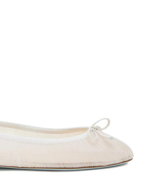 Aquazzura Voile bow-detail ballet flats - White - zdjęcie produktu nr 2