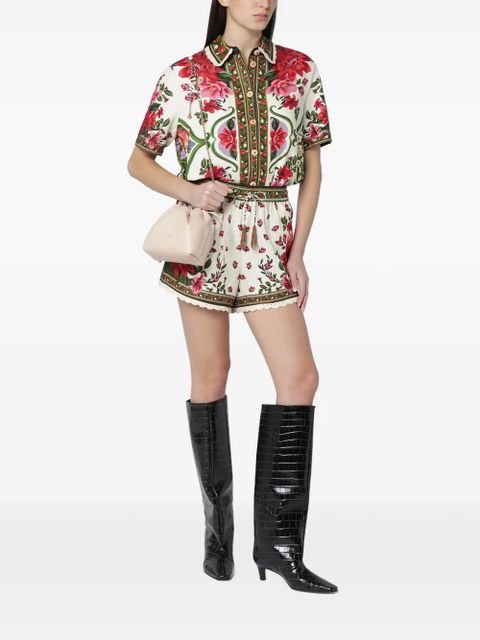 FARM Rio floral drawstring shorts - Neutrals - zdjęcie produktu nr 2