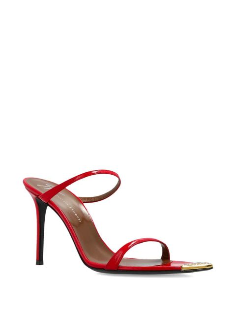 Giuseppe Zanotti metallic-detail strap leather sandals - Red - zdjęcie produktu nr 2