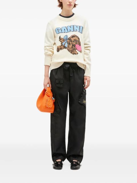 GANNI Puppy logo intarsia sweater - Neutrals - zdjęcie produktu nr 2