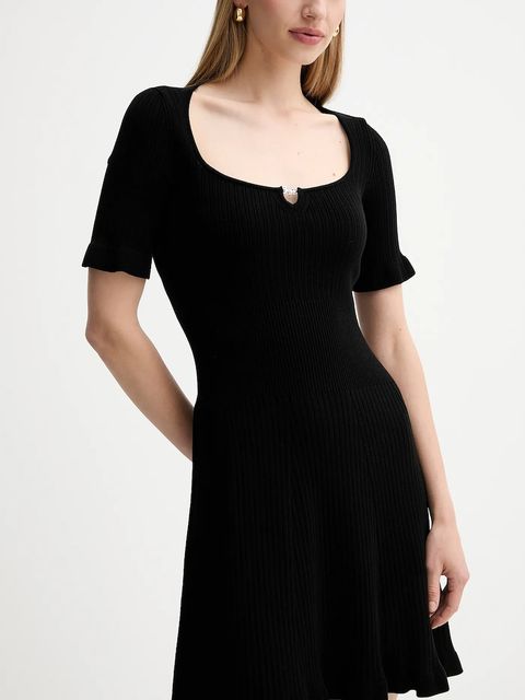 BOSS Orange sukienka kolor czarny mini rozkloszowana 50543978