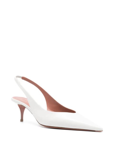 Amina Muaddi 52mm Anok slingback-pointed pumps - White