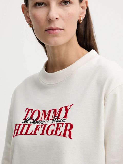 Tommy Hilfiger t-shirt bawełniany damski kolor beżowy WW0WW47884