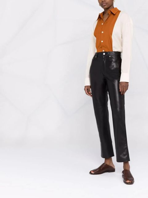 Nanushka faux-leather cropped straight-leg trousers - Black - zdjęcie produktu nr 2