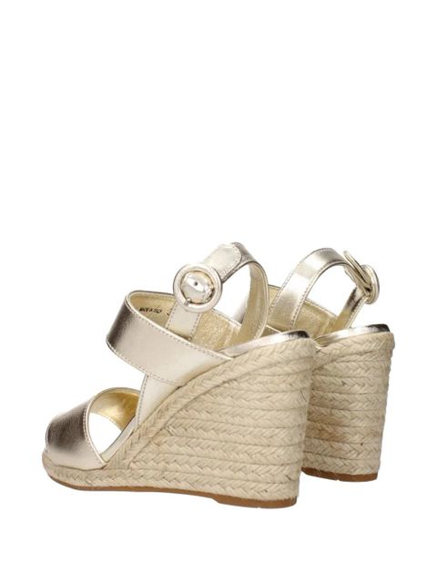 Prada leather wedge sandals - Gold