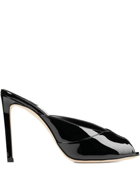 Jimmy Choo 100mm Brigitte peep-toe mules - Black - zdjęcie produktu nr 1