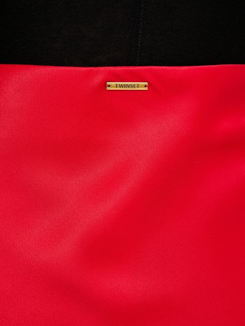 Twinset spódnica kolor czerwony midi prosta 252LI2TCC