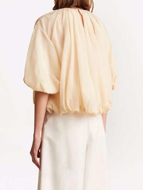 KHAITE Alma puff-sleeve blouse - Neutrals