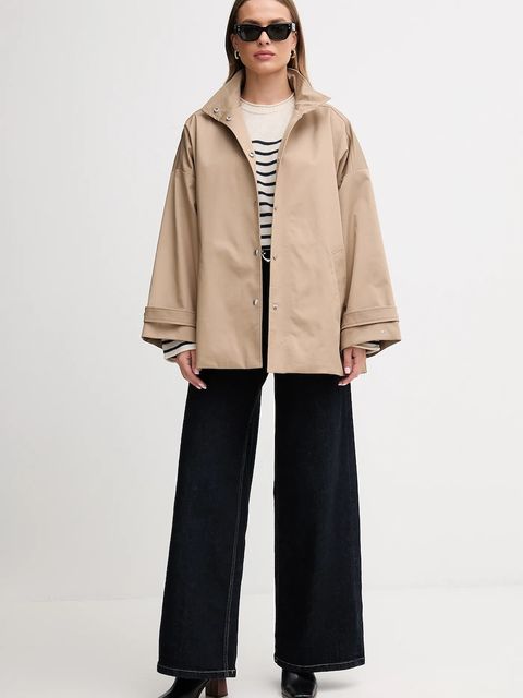 Tommy Hilfiger kurtka kolor zielony przejściowa oversize WW0WW45715