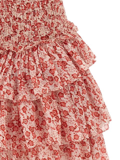 MARANT ÉTOILE Elodie ruffled floral print mini dress - Red