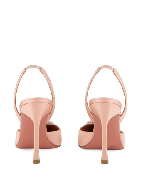 Amina Muaddi Camelia crystal-embellished slingback-strap pumps - Pink