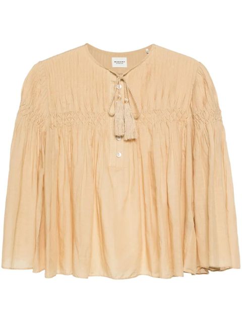 MARANT ÉTOILE Axeliana pintuck-detail blouse - Neutrals - zdjęcie produktu nr 1