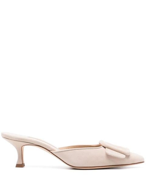 Manolo Blahnik Maysale 50mm suede pumps - Neutrals - zdjęcie produktu nr 1
