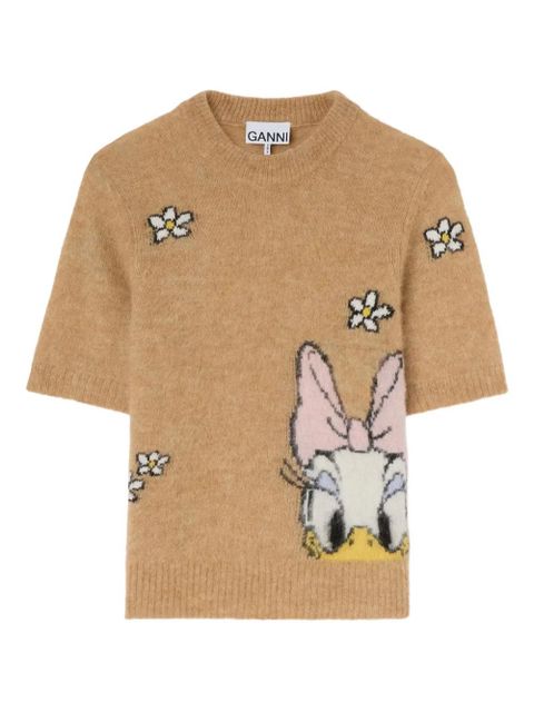 GANNI x Disney floral-graphic top - Neutrals - zdjęcie produktu nr 1