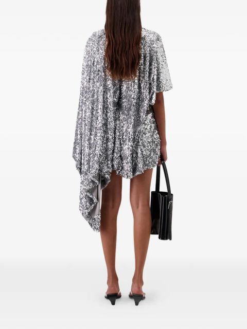 Coperni Zero draped asymmetric waste dress - Silver