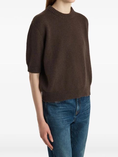KHAITE Davin short-sleeve top - Brown