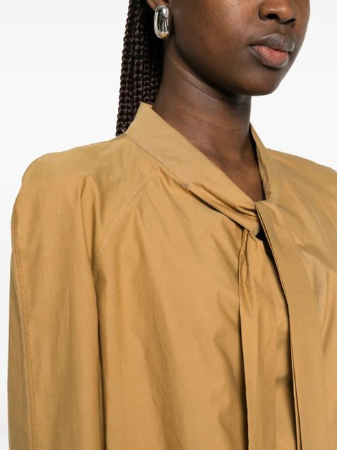 LEMAIRE tie-neck raglan-sleeve blouse - Neutrals