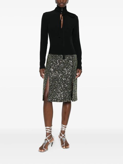 Rabanne embellished self-tie dress - Black