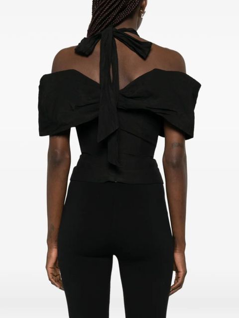 Magda Butrym tie-neck blouse - Black