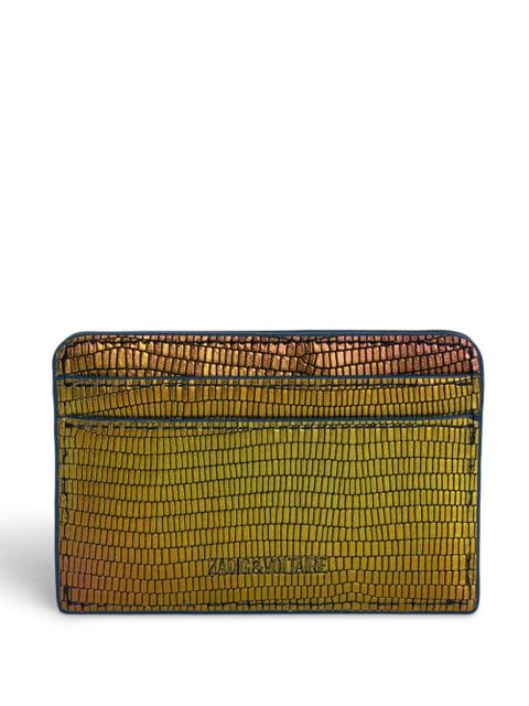 Zadig&Voltaire appliqué-logo metallic leather cardholder - Yellow - zdjęcie produktu nr 2