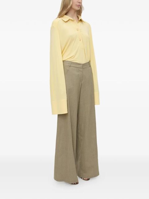 Christopher Esber Deconstruct long-sleeve polo shirt - Yellow