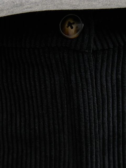 United Colors of Benetton spodnie sztruksowe damskie kolor czarny proste high waist 4Q5GDF0AI