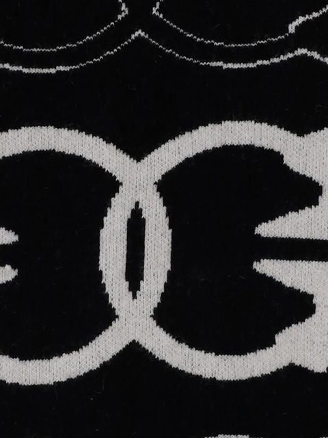 PINKO Love Birds fringed scarf - Black