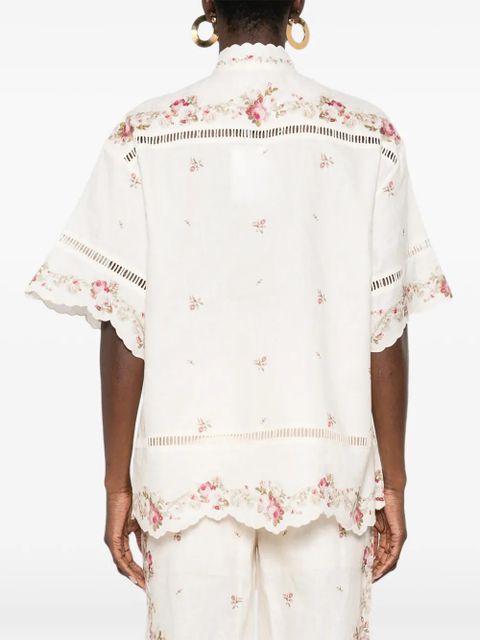 ZIMMERMANN Patience lace floral shirt - Neutrals