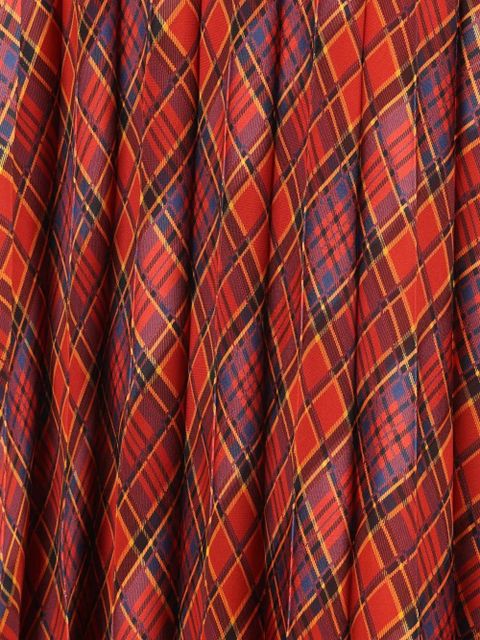 Saint Laurent pleated plaid-pattern skirt - Red