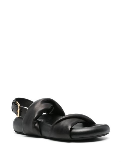 Marni logo-print leather sandals - Black